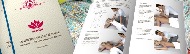 Reich illustriertes SENSIB Kurshandbuch für den Advanced Thai Medical Kurs.